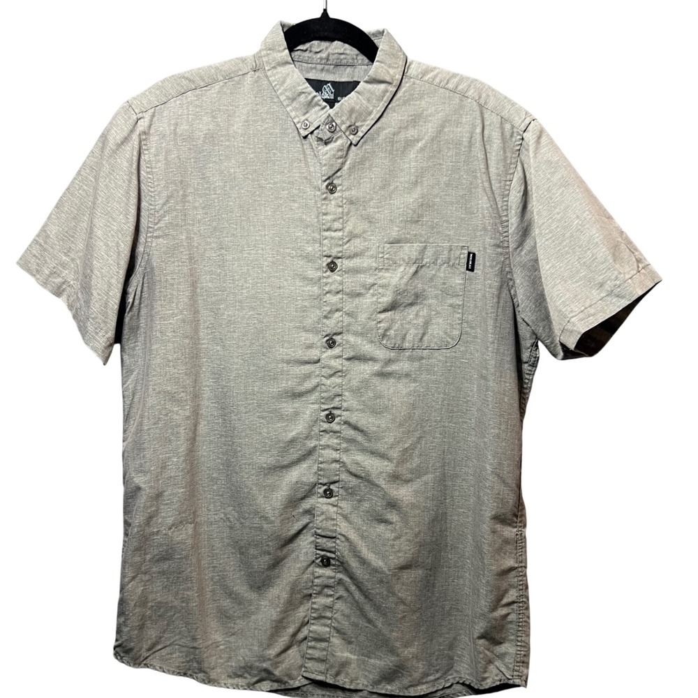 Molokai Surf Co. Button Up Shirt Short Sleeve Casual Top Mens Size‎ L Gray
